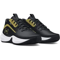 Under Armour Unisex UA Lockdown 7 Basketball Schuhe, Black/Black/Metallic Gold, 45 EU