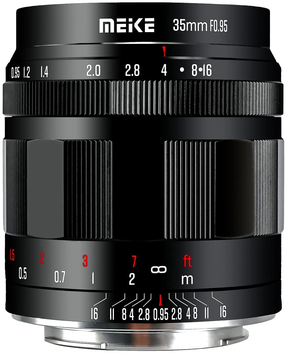 Meike 35mm f0.95 große Blende, manueller Fokus, kompatibel mit Panasonic Lumix M43 MFT Mount Digitalkameras, spiegellose Kameras