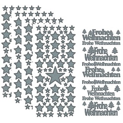 Klebesticker "Sterne & Weihanchten", silber, 23 x 10 cm, 5 Bogen