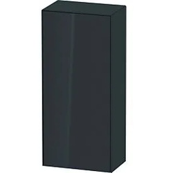 Duravit White Tulip Halbhochschrank WT1322LH1H1 40 x 24 cm, Graphit Hochglanz, 1 Türe links, 2 Glasfachböden