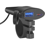 Kriogor Ultradünne USB Steckdose 12V mit Intelligente Ausschaltfunktion, 30W Schnellladung PD & 18W QC3.0 KFZ Auto Ladegerät, wasserdichte Steckdose für KFZ Wohnmobil Motorrad Boot Yacht