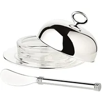 Edzard Butterdose Jago, Ø 14 cm, edel versilbert, mit