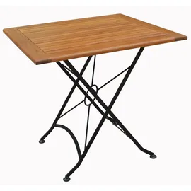 ACAMP Set Lindau 2x Sessel 1x Tisch 80 cm x 80 cm Teak-Schwarz
