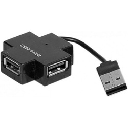 Exertis Connect 4 Port Kompakter USB 2.0 Hub (USB A), Dockingstation + USB Hub, Schwarz