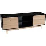 FineBuy Lowboard FineBuy TV Schrank 150 cm Fernsehkommode Fernsehschrank Schwarz Eiche