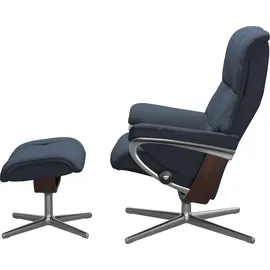 Stressless Mayfair mit Cross Base Microfaser 79 x 102 x 73 cm blue dinamica