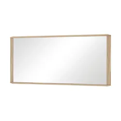 Spiegel 117,5 x 52 cm Novum , holzfarben , Glas, Aluminium, Holz , Maße (cm): B: 117,5 H: 52 T: 2