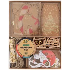 Folia Bastelset Verpacken classic natur 44-teilig