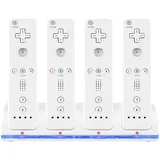 NCONCO 4 IN 1 Wii Controller Ladestation mit 4- wiederaufladbaren Batterien und LED- Anzeigen für Wii Controller