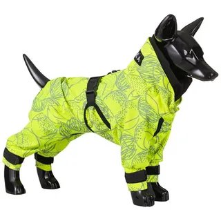 Paikka Hundeoverall Hunde Regen Overall Neon leicht & reflektierend "Rain Suit neon gelb Rückenlänge: 30 cm / Halsumfang: 44 cm / Bauchumfang: 60 cm