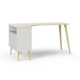 Dmora Eckschreibtisch Katherine Eiche / Weiß