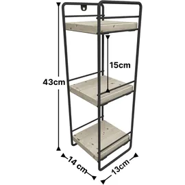 [en.casa] Pargas Küchenregal 43 x 14 x 13 cm Schwarz