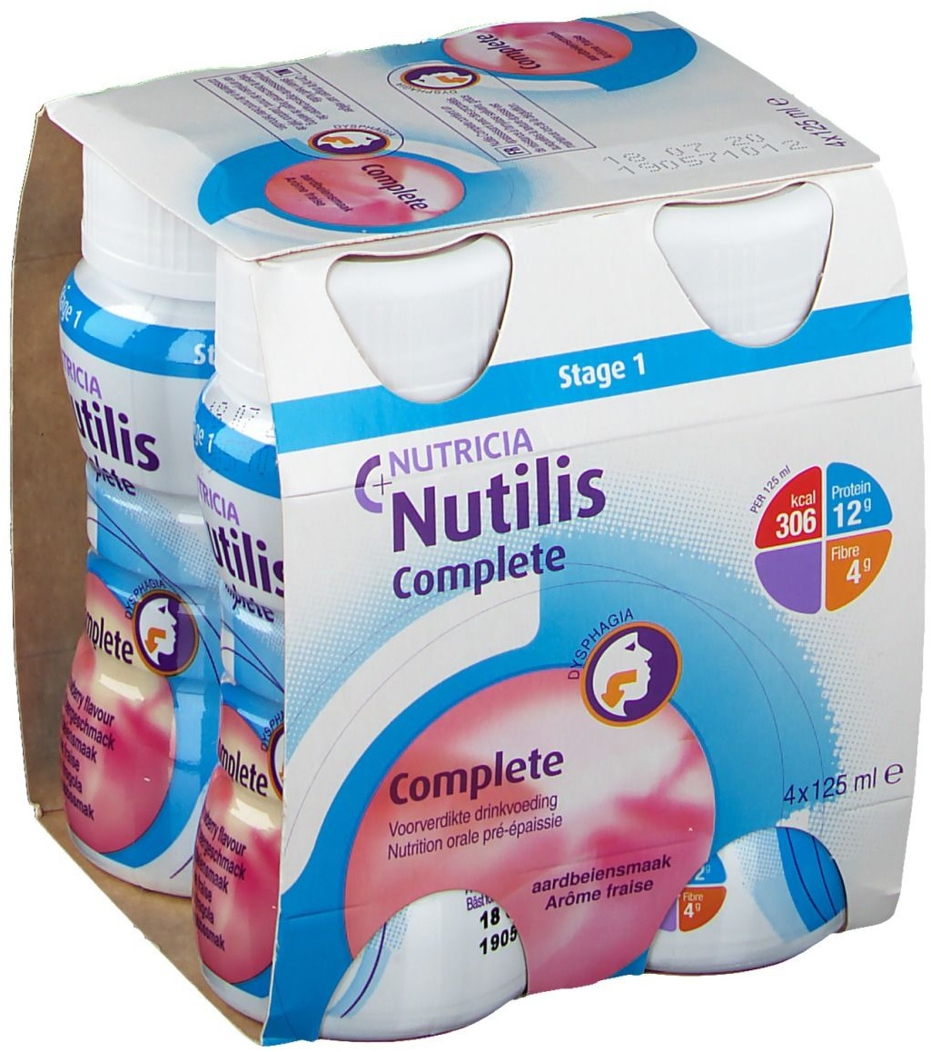 Nutricia Nutilis Complete Stage 1 Fraise 4x125 ml solution(s) buvable(s)