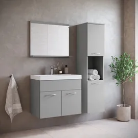 Badplaats Badezimmerschrank Montreal 30 x 30 x 131 cm Grau Matt