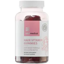 USA medical HAIR VITAMIN GUMMIES (60 Gummibonbons, Himbeere)