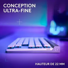 Logitech G515 Lightspeed TKL, weiß, GL TACTILE, USB/Bluetooth, FR (920-012547)
