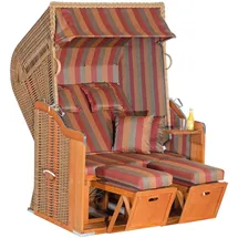 Sunny Smart Gartenstrandkorb Rustikal 250 Plus 2-Sit zer, Halbliegemodell Kunststoffgeflecht
