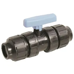 PE Rohr Kugelhahn Kunststoff Gebo Absperrhahn mit Schnellverschluss (Ausführung: 50 mm)