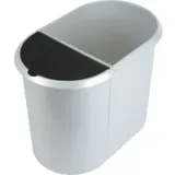 Helit Papierkorb Duo System Silver oval PE silber/schwarz