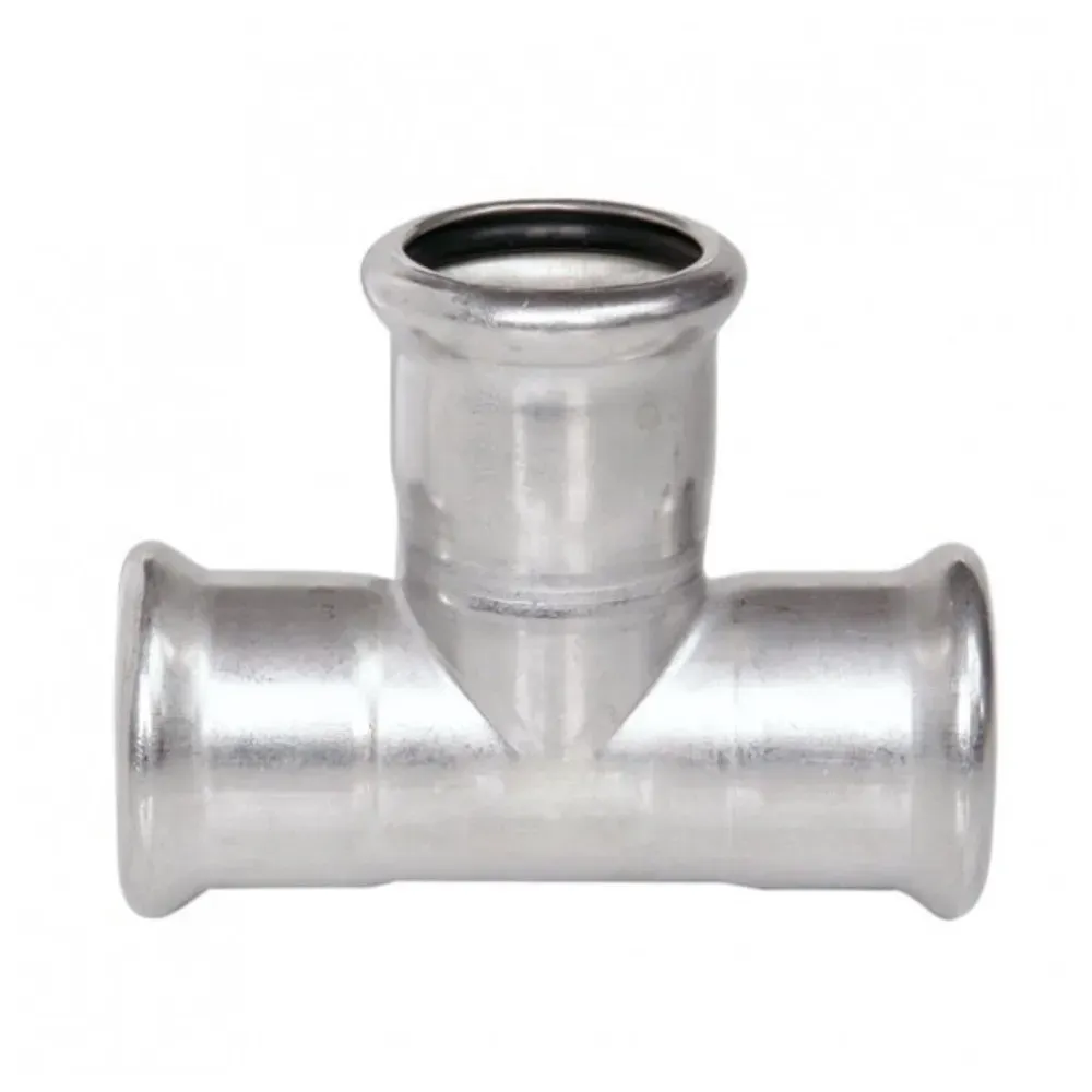Sanpro Edelstahl Pressfitting M-Kontur T-Stück, Abgänge gleich, Größe 18 mm
