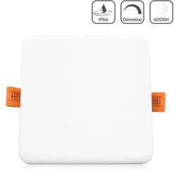 LED Panel Einbaustrahler eckig weiss IP66 dimmbar - Lichtfarbe: Neutralweiß 4000...