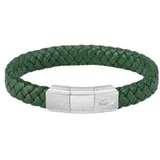 Lacoste für Herren. 2040284 Geflochtenes Lederarmband grün (OSFA), Lässig, Armbänder