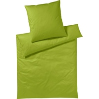 Bettwäsche Pure & Simple Uni in Gr. 135x200, 155x220 oder 200x200 cm, Yes for Bed, Mako-Satin, 2 teilig, Bettwäsche aus Baumwolle, zeitlose Bettwäsche mit seidigem Glanz grün 1 St. x 135 cm x 200 cm