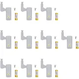Cocoarm 10 Sets Schrankleuchten, Gute Helligkeit Bauchmuskschrank Scharnierlicht mit 3 LED -Lampenperlen, Scharnierlichter für den Kleiderschrankschrank (Warmes Licht + Batterie)