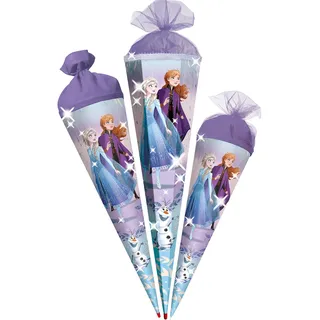 alles-meine.de GmbH Schultüte - Frozen - die Eiskönigin - ELSA & Anna - 35-100 cm - Größe wählbar - Holzspitze wählbar - Zuckertüte - Tüll - oder Filzabschluß - eckig/rund - ..