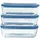 Pyrex Frischhaltedose Transparent/Blau 1,5 l 3-teilig