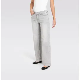 MAC Weite Jeans "DREAM WIDE", Damen, Gr. 42, Länge 30, ash grau washed, Denim/Jeans, Obermaterial: 75% Baumwolle, 12% Modal, 9% Polyester, 4% Elasthan, figurumspielend knöchellang, Jeans, mit weitem Bein-Stretch