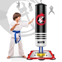 Dripex Boxsack Kinder Freistehender Standboxsack Boxpartner Boxing Trainer Punching Bag, für Taekwondo, Schwarz