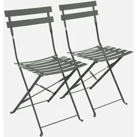 Sweeek 2er-Set klappbare Gartenstühle aus Metall - Sweeek