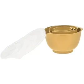 Rosti Rührschüssel Set 4tlg. mit Deckel "Margrethe" gelb (curry) 0,25+0,5+1,5+3,0L