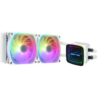 Enermax Technology ENERMAX AQUAFUSION ADV Snow White 240 AIO CPU Wasserkuehlung Intel LGA1700 AM5 Ready,250W+ TDP (2x SquA RGB 120 PWM Lüfter); ELC-AQFA240-SQA, weiß