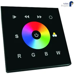 Rutec Projekt DMX Touchpanel 1 ZONE, RGBW DMX Touchpanel Glas - schwarz RUP-PHZ500