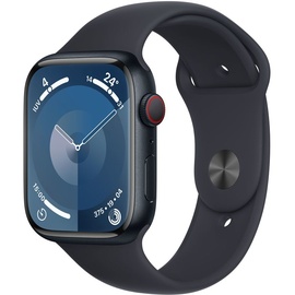 Apple Watch Series 9 GPS + Cellular 45 mm Aluminiumgehäuse mitternacht, Sportarmband mitternacht M/L