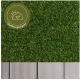 Andiamo Kunstrasen »Mallorca«, rechteckig, realistische Optik, für Balkon, Garten & Terrasse, wasserdurchlässig, grün