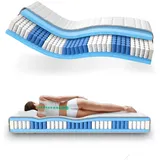 AM Qualitätsmatratzen Premium 7-Zonen Taschenfederkernmatratze 160 x 220 cm H3