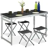 Relaxdays Campingtisch Set klappbar Silber/Grau