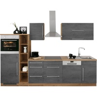 Kochstation Küchenzeile »KS-Samos«, ohne E-Geräte, Breite 310 cm, grau