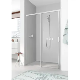 Kermi Liga Duschtür Schiebetür links 136-141 x 200 cm silber ESG klar LID2L14020VAK