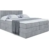 altdecor Boxspringbett Grau, Holzwerkstoff, Höhe ca. 20 cm 140x200 cm, Schlafzimmer, Betten, Boxspringbetten