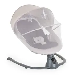 Cangaroo Babywippe elektrisch Zara Schaukelfunktion, Musik, Timer, Moskitonetz hellgrau