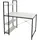 MCW Schreibtisch, mit Regal MCW-K81, Laptoptisch Bürotisch Arbeitstisch, 100x60cm Metall MDF ~ Marmor-Optik weiß