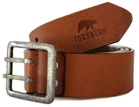 FORSBERG Ledergürtel mit Doppeldorn Schnalle aus Metall  / braun / 100