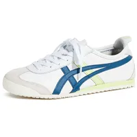 Onitsuka Tiger Damen Mexico 66 Schuhe 1182A007, Weiß/Mako Blau, 5.5 Wide Women/4.5 Men - 36 EU