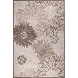 Sanat Teppich SANAT "Floral 2 Outdoor", beige, B:60cm H:6mm L:110cm, Kunstfaser, Teppiche, Teppich, In- und Outdoor geeignet, Blumen, Balkon, Terrasse, Außenbereich