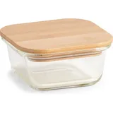 Zeller Vorratsbehälter mit Bambusdeckel transparent 11,2 x 11,2 x 5 cm 320 ml