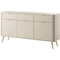 Selsey Oval - Sideboard Kombikommode mit DREI Schubladen, Beige,